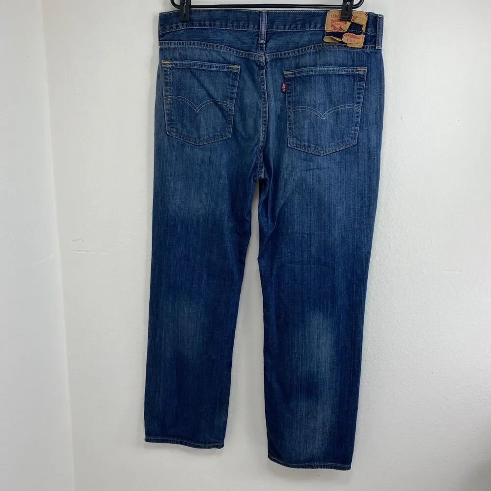 Levi 514 Vintage Y2K Blue Jeans 36x30 Straight Leg Mid Rise Cotton Mexico
